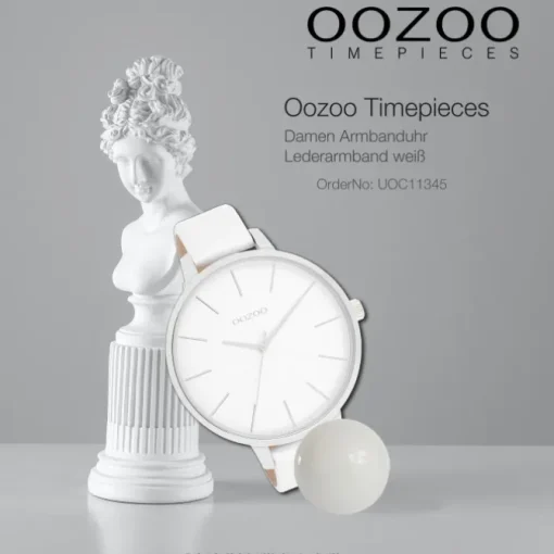 Oozoo Damen Armbanduhr Timepieces Analog Leder weiß UOC11345