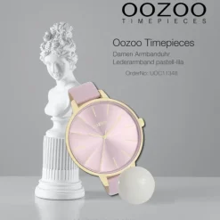 Oozoo Damen Armbanduhr Timepieces Analog Leder pastell-lila UOC11348