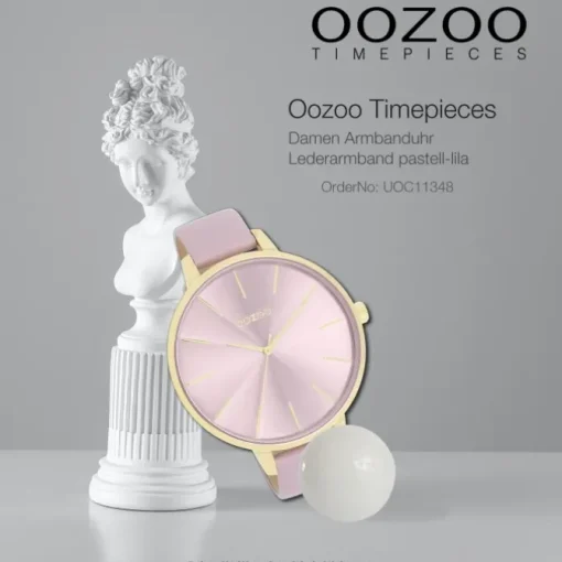 Oozoo Damen Armbanduhr Timepieces Analog Leder pastell-lila UOC11348