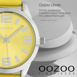 Oozoo Damen Armbanduhr Timepieces C10234 Analog Leder gelb UOC10234