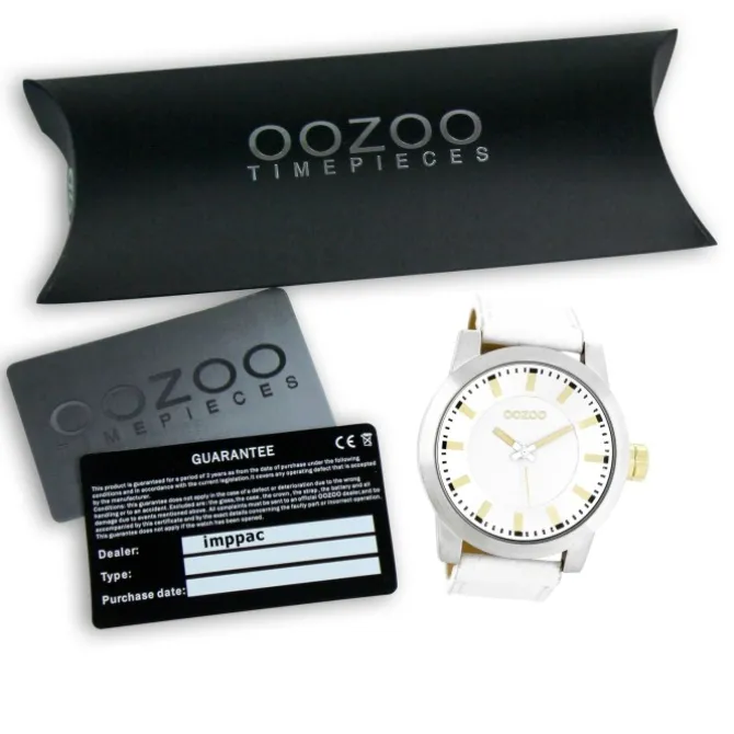 Oozoo Damen Armbanduhr Timepieces Analog Leder weiß UOC6116A