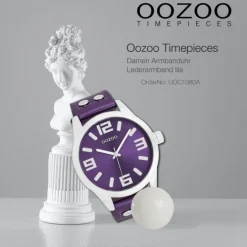 Oozoo Damen Armbanduhr Timepieces Analog Leder lila UOC1080A