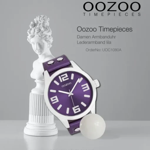 Oozoo Damen Armbanduhr Timepieces Analog Leder lila UOC1080A