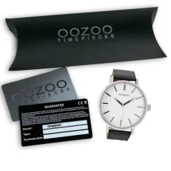Oozoo Damen Armbanduhr Timepieces Analog Leder grau UOC9000A