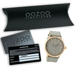 Oozoo Damen Armbanduhr Timepieces Analog Leder grau UOC9015A
