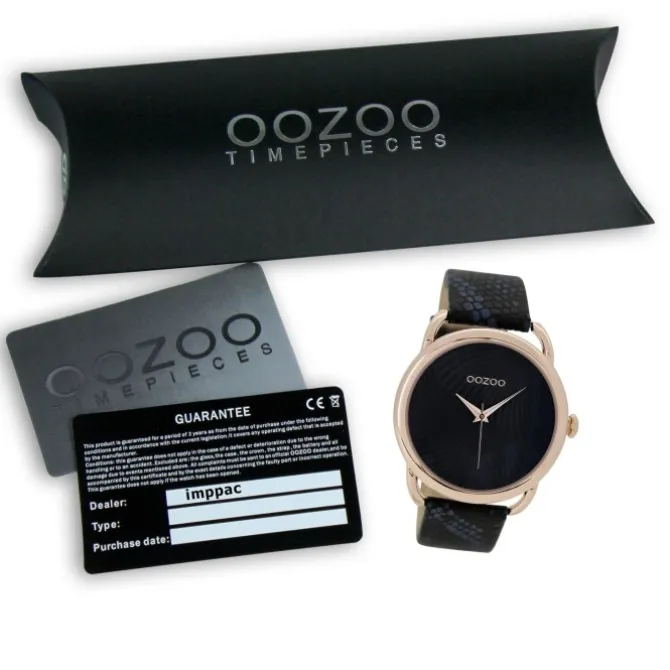 Oozoo Damen Armbanduhr Timepieces Analog Leder schwarz UOC9164A