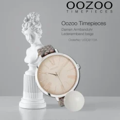 Oozoo Damen Armbanduhr Timepieces Analog Leder beige UOC9172A