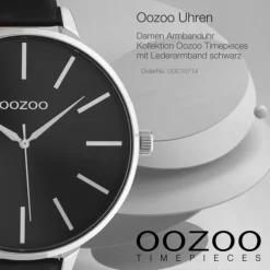 Oozoo Damen Armbanduhr Timepieces C10714 Analog Leder schwarz UOC10714