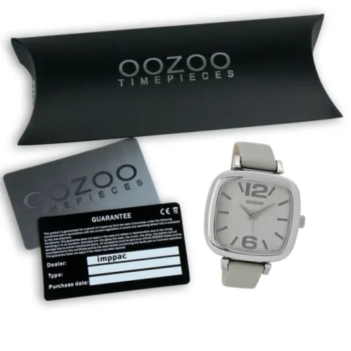 Oozoo Damen Armbanduhr Timepieces Analog Leder grau UOC9180A