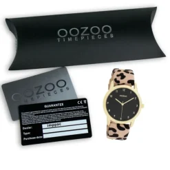 Oozoo Damen Armbanduhr Timepieces Analog Lederband beige schwarz UOC11373