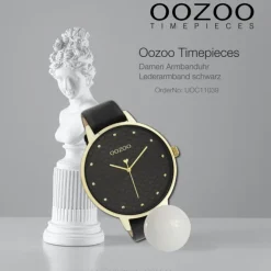 Oozoo Damen Armbanduhr Timepieces C11039 Analog Leder schwarz UOC11039