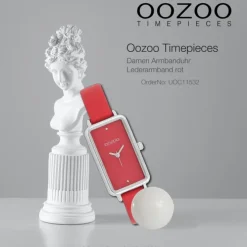Oozoo Damen Armbanduhr Timepieces Analog Lederband rot UOC11532
