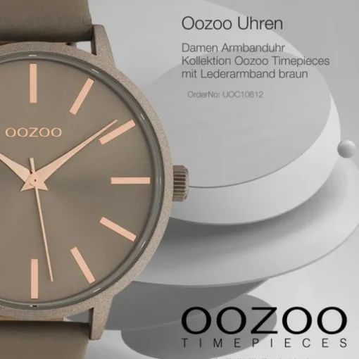 Oozoo Damen Armbanduhr Timepieces C10612 Analog Leder braun taupe UOC10612