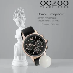 Oozoo Damen Armbanduhr Timepieces C10814 Analog Leder schwarz UOC10814