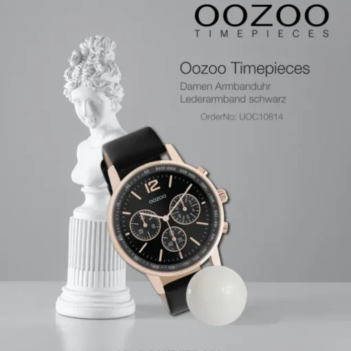 Oozoo Damen Armbanduhr Timepieces C10814 Analog Leder schwarz UOC10814