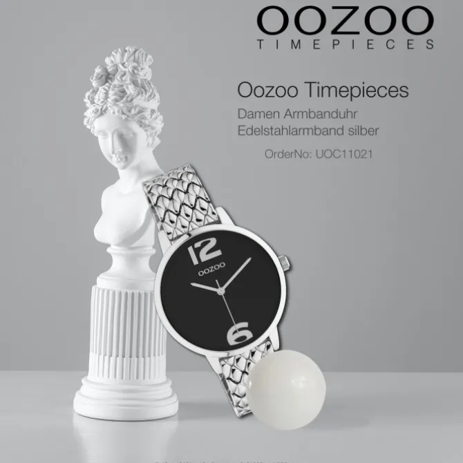 Oozoo Damen Armbanduhr Timepieces C11021 Analog Edelstahl silber UOC11021