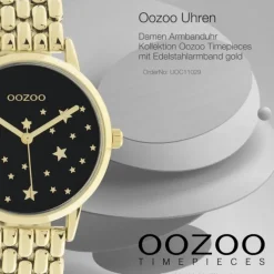 Oozoo Damen Armbanduhr Timepieces C11029 Analog Edelstahl gold UOC11029