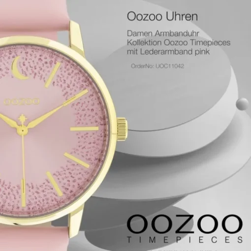 Oozoo Damen Armbanduhr Timepieces C11042 Analog Leder pink UOC11042