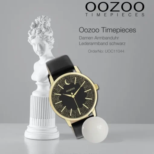 Oozoo Damen Armbanduhr Timepieces C11044 Analog Leder schwarz UOC11044