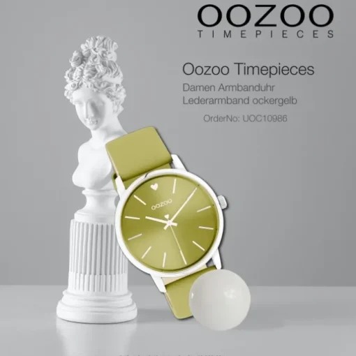 Oozoo Damen Armbanduhr Timepieces C10986 Analog Leder ockergelb UOC10986