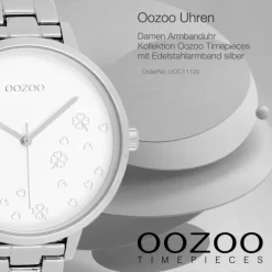 Oozoo Damen Armbanduhr Timepieces Analog Edelstahl silber UOC11120