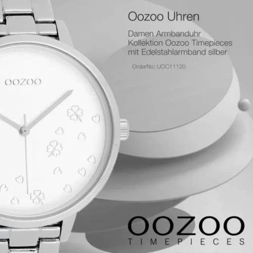 Oozoo Damen Armbanduhr Timepieces Analog Edelstahl silber UOC11120