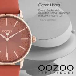 Oozoo Damen Armbanduhr Timepieces C10934 Analog Leder rot UOC10934