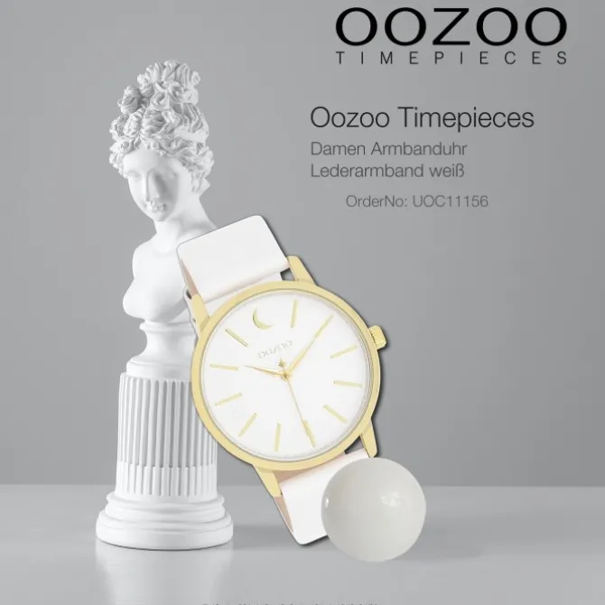 Oozoo Damen Armbanduhr Timepieces Analog Leder weiß UOC11156
