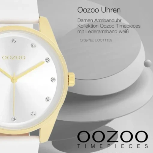 Oozoo Damen Armbanduhr Timepieces Analog Leder weiß UOC11159