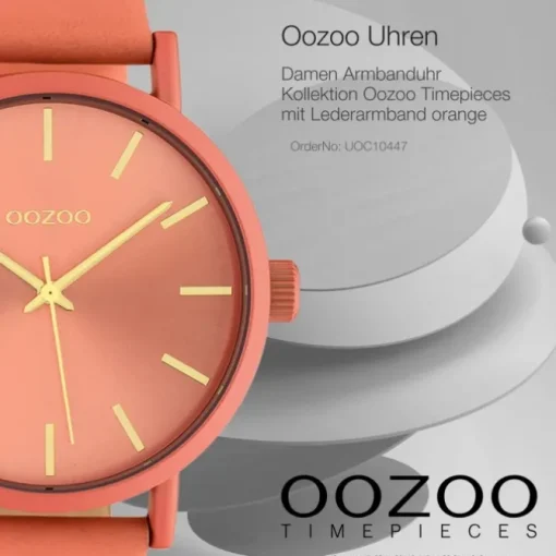 Oozoo Damen Armbanduhr Timepieces Analog Leder orange UOC10447