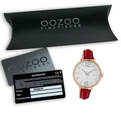 Oozoo Damen Armbanduhr Timepieces Analog Leder rot UOC10458