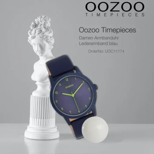 Oozoo Damen Armbanduhr Timepieces Analog Leder blau UOC11174