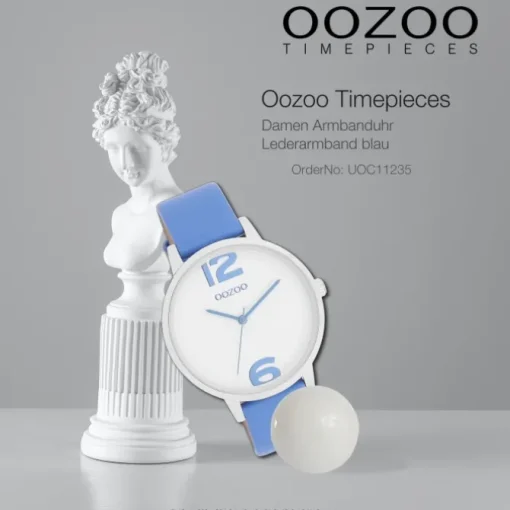 Oozoo Damen Armbanduhr Timepieces Analog Leder blau UOC11235
