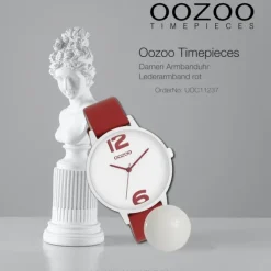 Oozoo Damen Armbanduhr Timepieces Analog Leder rot UOC11237