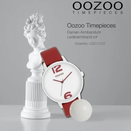 Oozoo Damen Armbanduhr Timepieces Analog Leder rot UOC11237