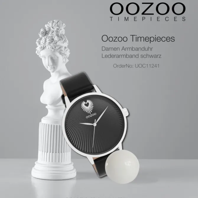 Oozoo Damen Armbanduhr Timepieces Analog Leder schwarz UOC11241