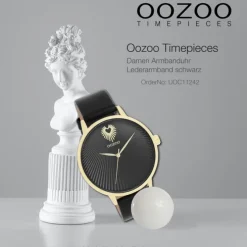 Oozoo Damen Armbanduhr Timepieces Analog Leder schwarz UOC11242