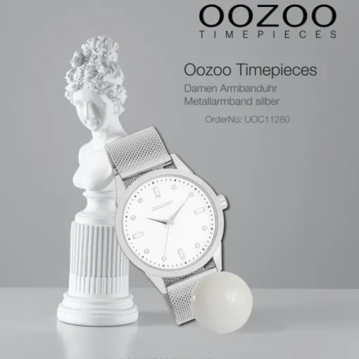 Oozoo Damen Armbanduhr Timepieces Analog Metall silber UOC11280