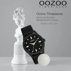 Oozoo Damen Armbanduhr Timepieces Analog Metall schwarz UOC11284