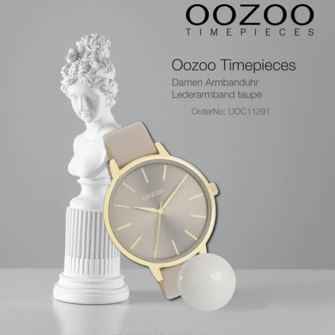 Oozoo Damen Armbanduhr Timepieces Analog Leder taupe braun UOC11291