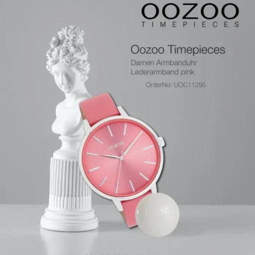 Oozoo Damen Armbanduhr Timepieces Analog Leder pink UOC11295