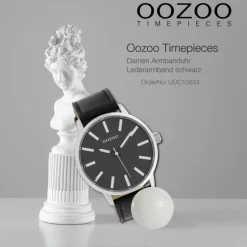 Oozoo Damen Armbanduhr Timepieces Analog Leder schwarz UOC10034
