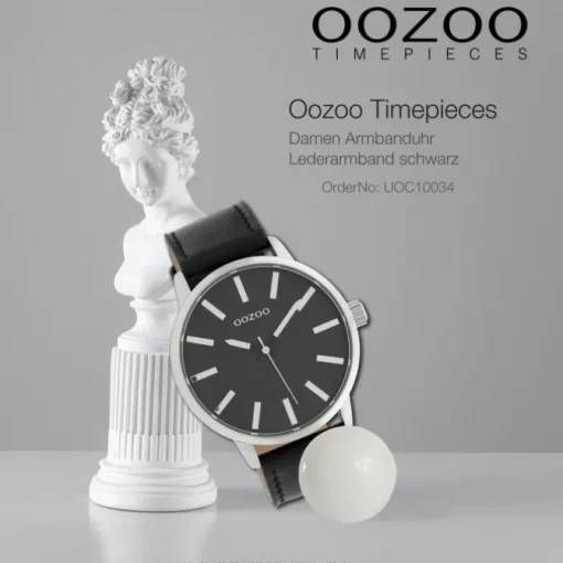Oozoo Damen Armbanduhr Timepieces Analog Leder schwarz UOC10034