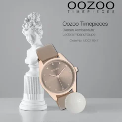 Oozoo Damen Armbanduhr Timepieces C11047 Analog Leder taupe UOC11047