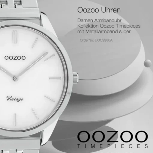 Oozoo Damen Armbanduhr Timepieces Analog Metall silber UOC9980A