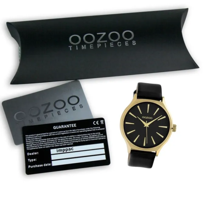 Oozoo Damen Armbanduhr Timepieces Analog Leder schwarz UOC10109