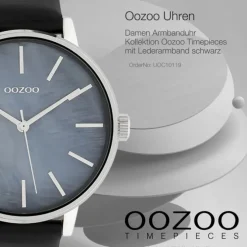 Oozoo Damen Armbanduhr Timepieces Analog Leder schwarz UOC10119