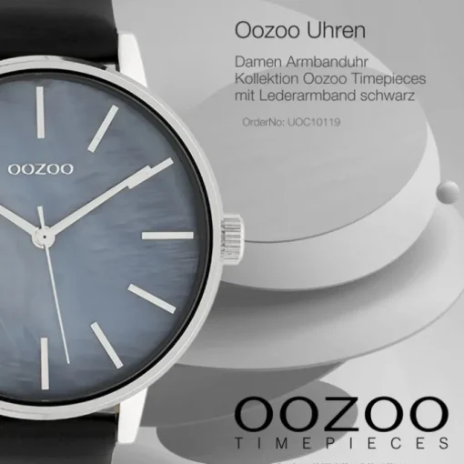 Oozoo Damen Armbanduhr Timepieces Analog Leder schwarz UOC10119