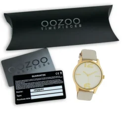 Oozoo Damen Armbanduhr Timepieces Analog Leder hellgrau UOC10375
