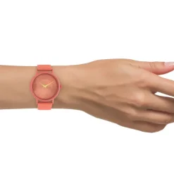 Oozoo Damen Armbanduhr Timepieces Analog Leder pfirsichrosa UOC10580